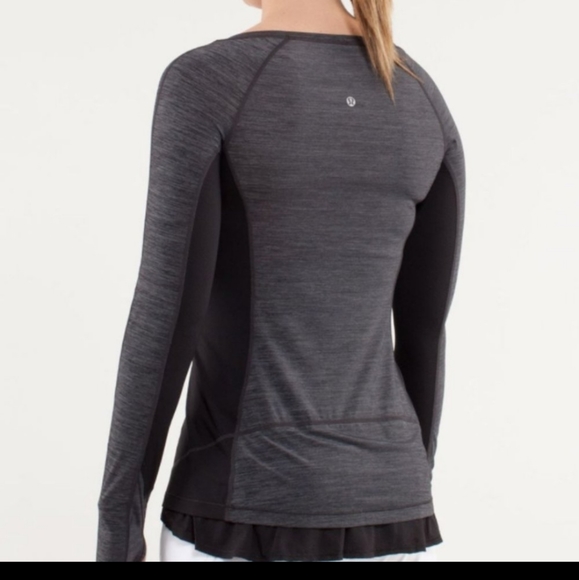 lululemon athletica Tops - Nwot Lululemon Run: In The Sun Long Sleeve Black and grey